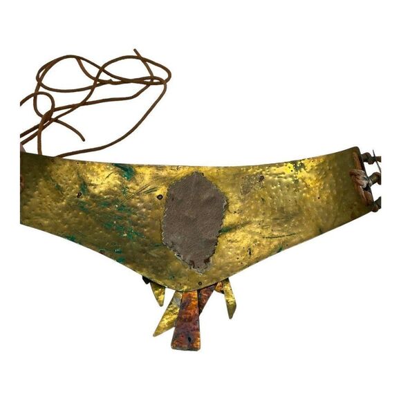 Statement Artisan Handmade Brutalist Boho Hippie Wide Brass Copper Belt OOAK main image 6